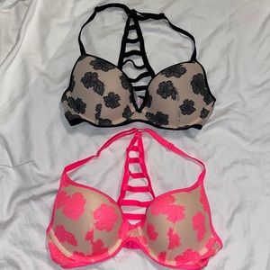 2 PINK Floral Cageback Bras